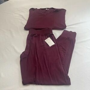 NWT Nordstrom Burgundy Modal 2 PC Pajama Set Size Medium New